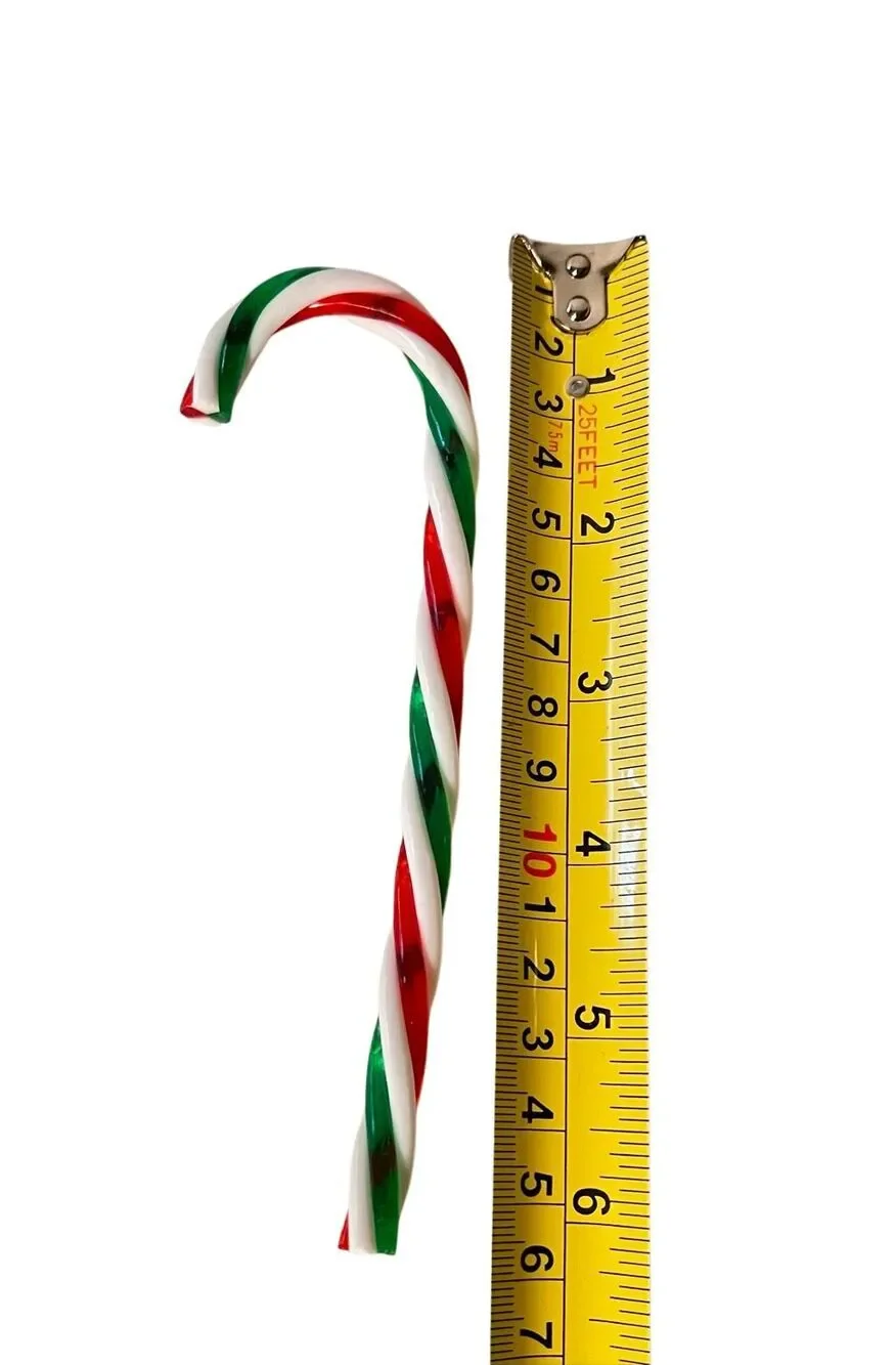 Vintage 30 Christmas Twisted Acrylic Candy Canes Red White & Green